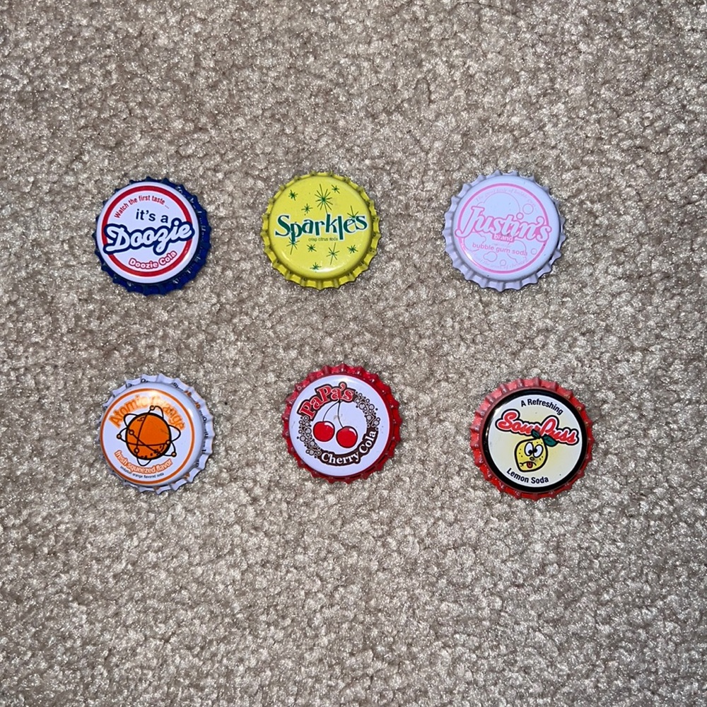 6 Fun Soda Pop Bottle Cap Magnets 🧲